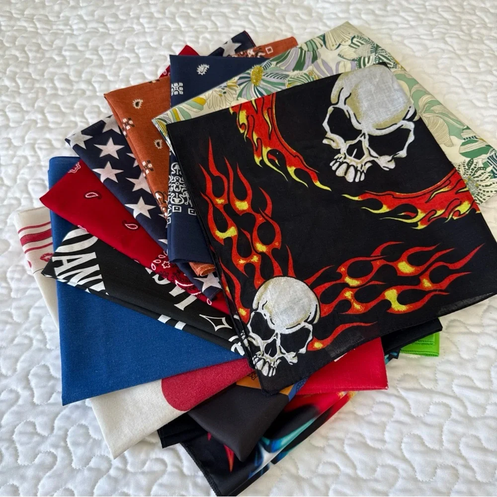 Lot of 16 VTG, Modern Handkerchiefs Bandana USA Flag RN 13960 Cotton Blend Paris